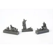 RAF Pilot Sitting in Cockpit w/Monkey on Shoulder+2 Mechanics,Weste...