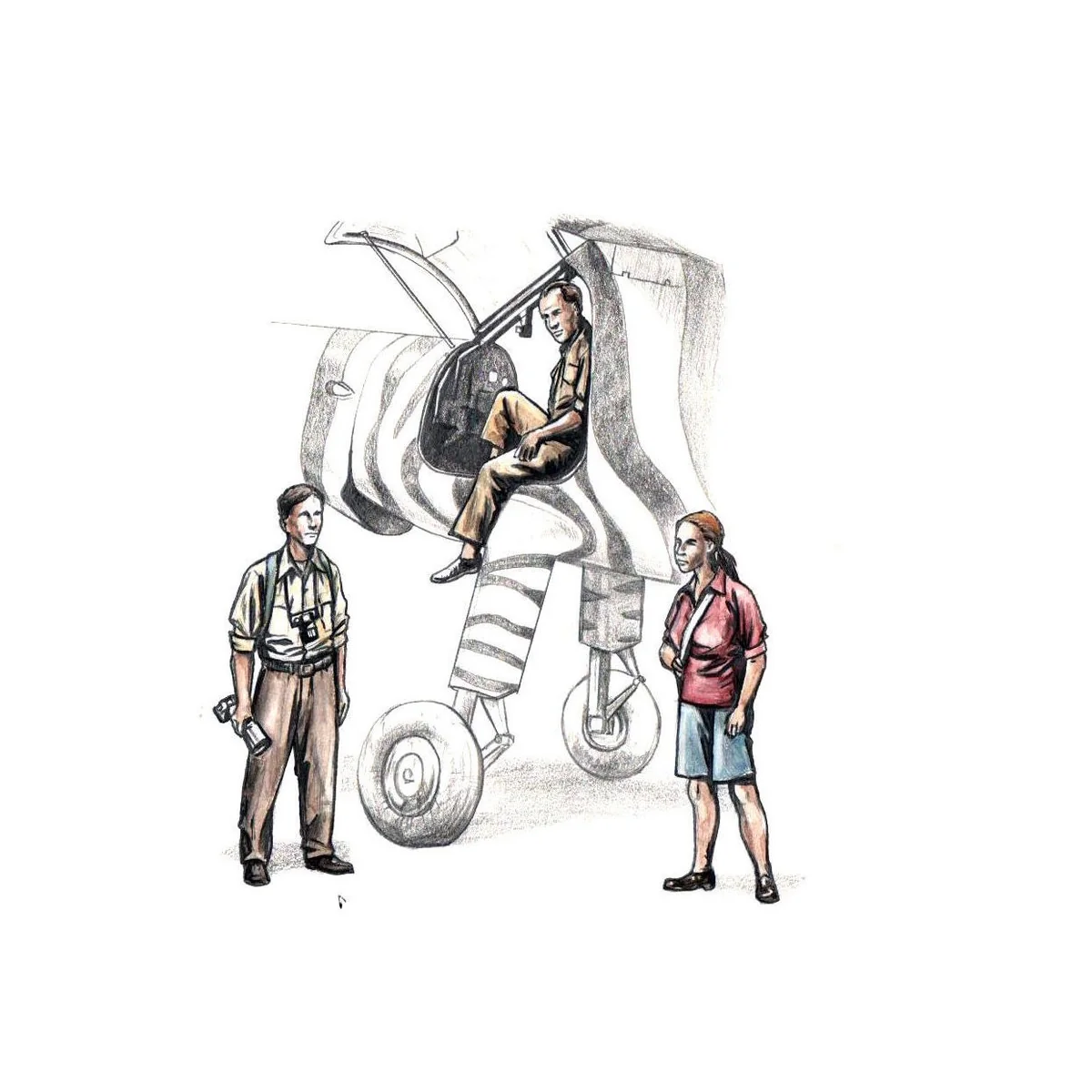 Do-27 Civilian Crew(Pilot, Photographer w.two cameras, Woman zoolog...