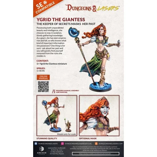 Dungeons & Lasers Miniatures: YGRID THE GIANTESS - Archon Studio DN...