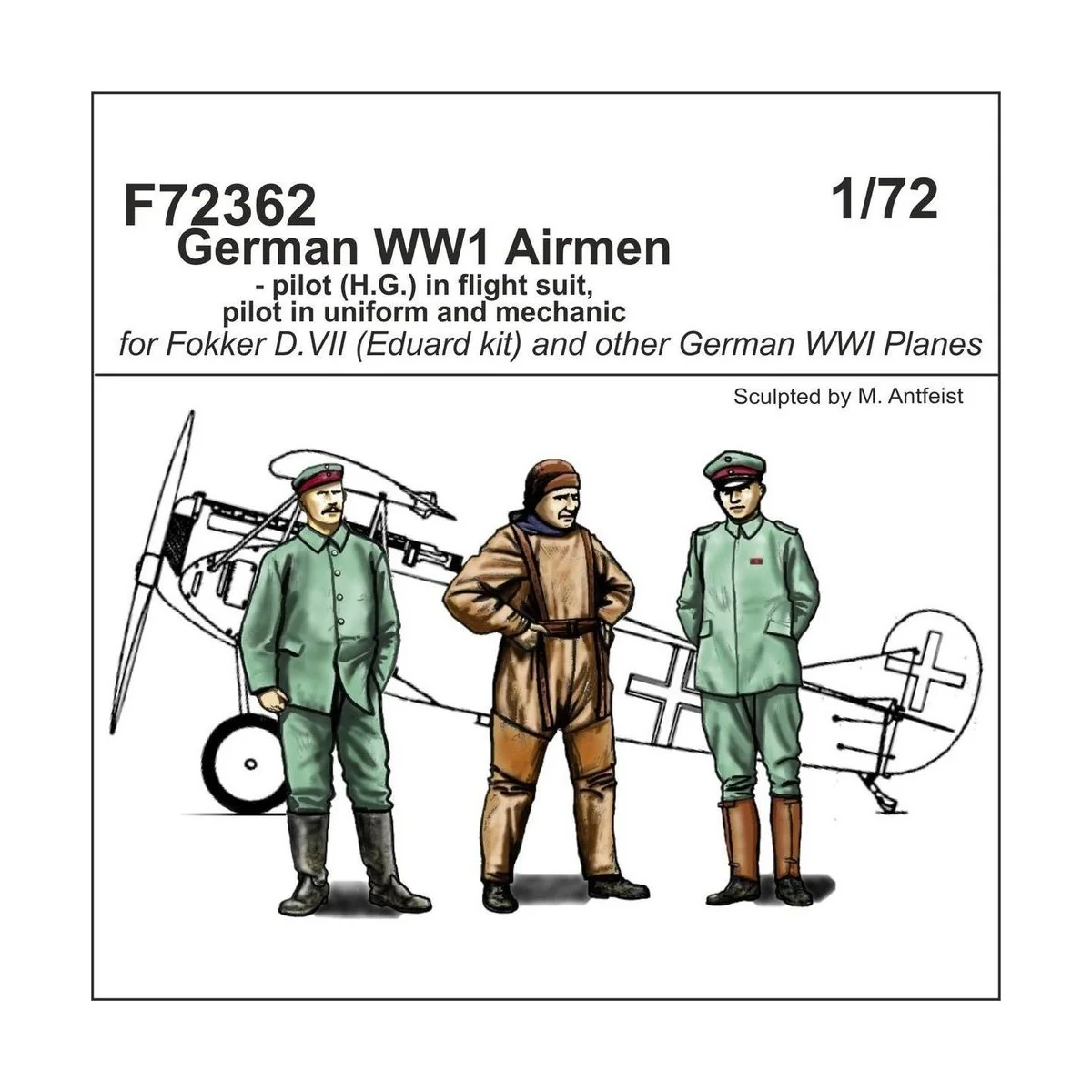 German WW1 Airmen-pilot(H.G.)in flight suit, pilot in uniform a.mec...