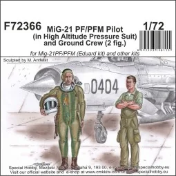 MiG-21 PF/PFM Pilot (in High Altitude Pressure Suit) and Ground Cre...