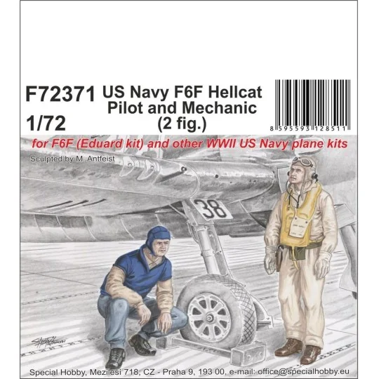 US Navy F6F Hellcat Pilot and Mechanic, 1/72 - CMK 129-F72371