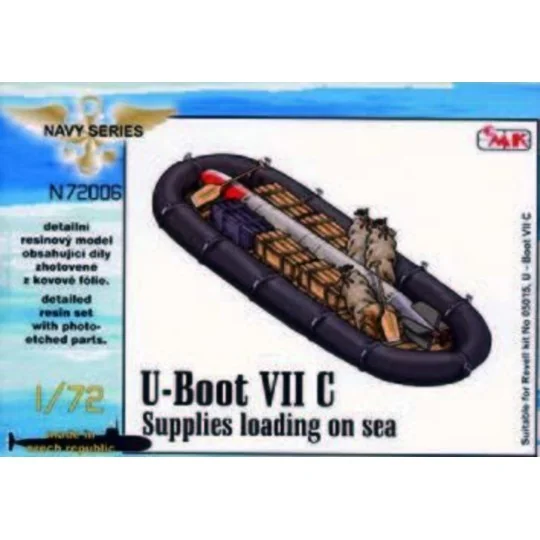 U-Boot VII Supplies loading on sea (food, ammo boxes, boat, 1x torp...