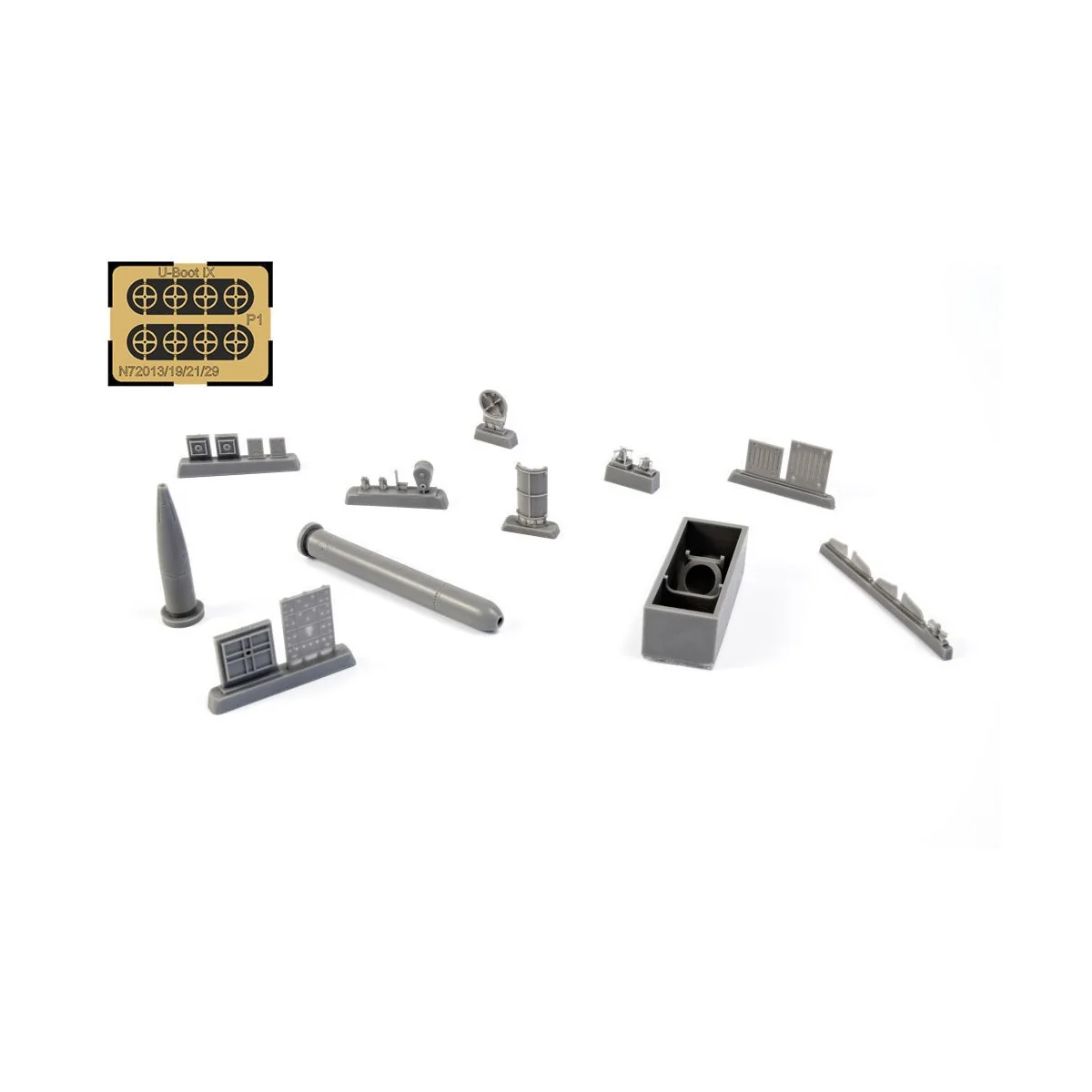 U-Boot IX Bow Torpedo w/Loading Winch and Cart, for Revell kit, 1/7...