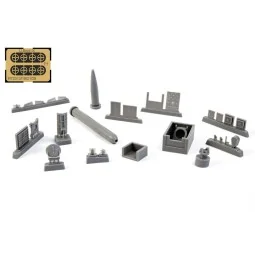 U-Boot IX Stern Torpedo w/Loading Winch and Cart, for Revell kit, 1...