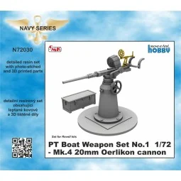 PT Boat Weapon Set No.1 - Mk.4 20mm Oerlikon cannon - CMK 129-N72030