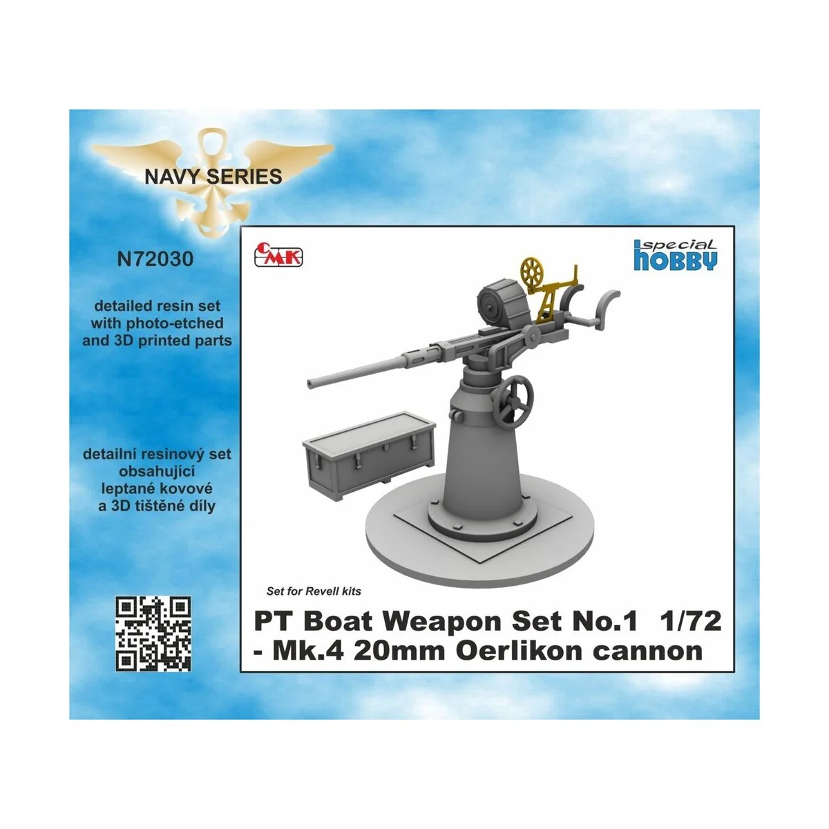 PT Boat Weapon Set No.1 - Mk.4 20mm Oerlikon cannon - CMK 129-N72030