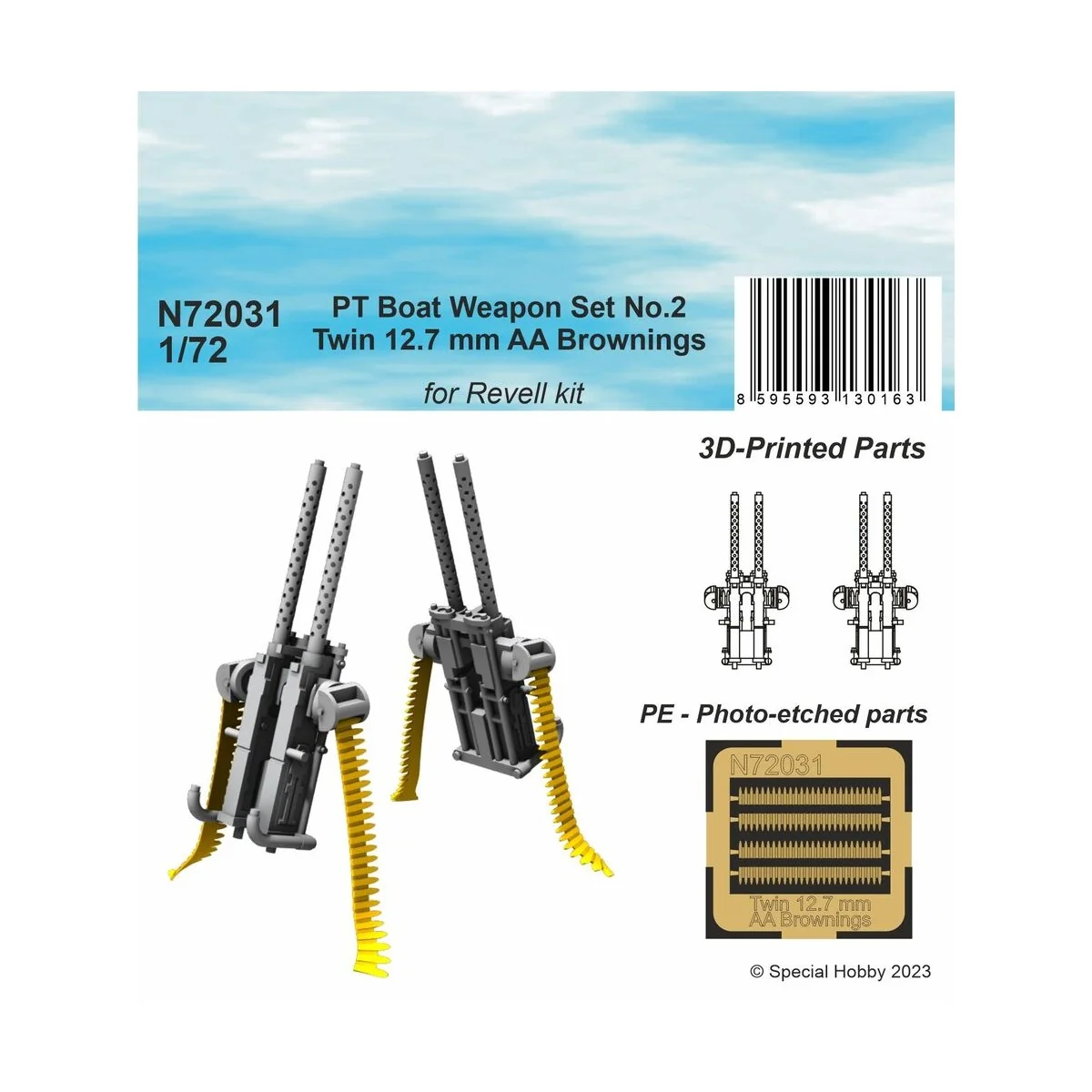 PT Boat Weapon Set No.2 - Twin 12.7 mm AA Brownings (2 printed pcs)...