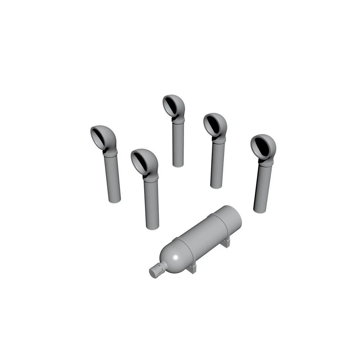 PT-109 Boat Deck Set(Smoke Generator, Ventilation Funnels), 1/72 - ...