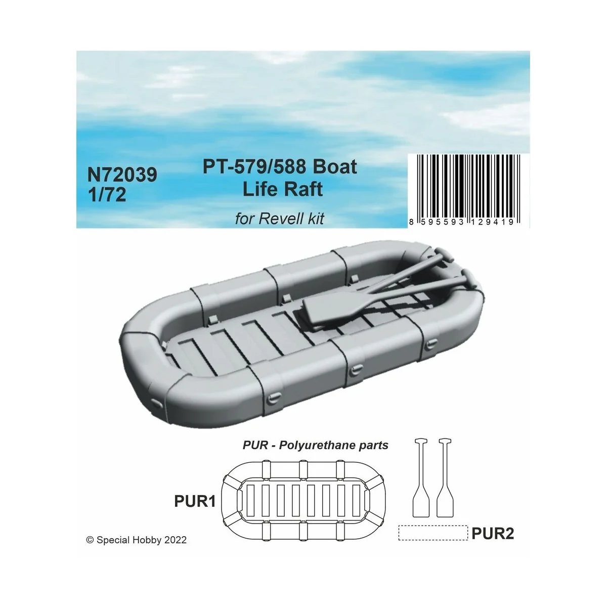 PT-579/588 Boat Life Raft 1/72 - CMK 129-N72039