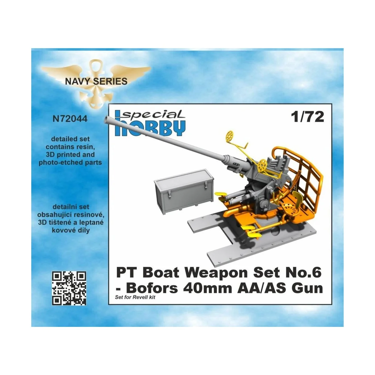 PT Boat Weapon Set No.6 - Bofors 40mm AA/AS Gun, 1/72 - CMK 129-N72044