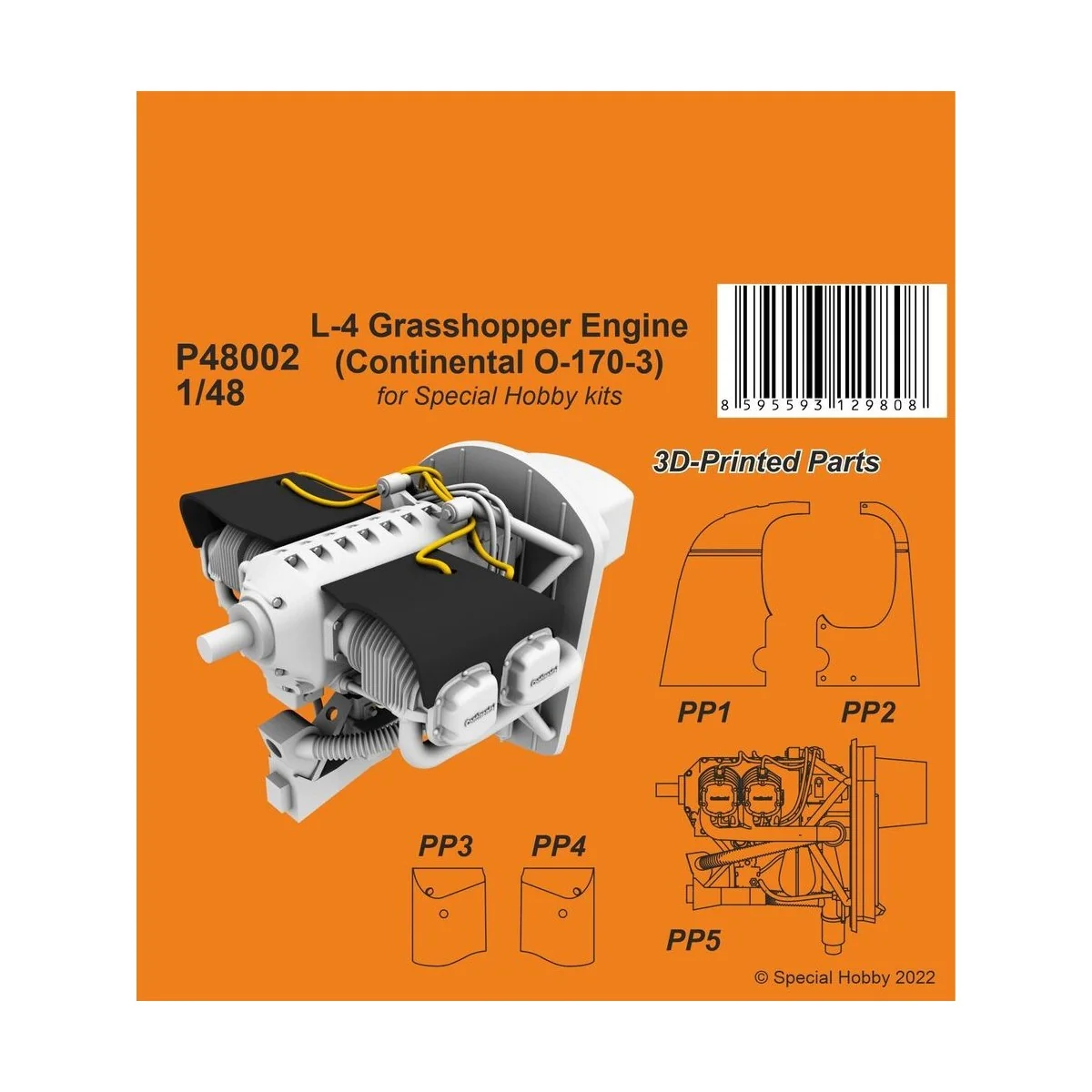 L-4 Grasshopper Engine (Continental O-170-3), 1/48 - CMK 129-P48002 L-4 Grasshopper Engine (Continental O-170-3), 1/48 - CMK 129-P48002
