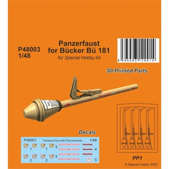 Panzerfaust for Bücker Bü 181, 1/48 - CMK 129-P48003