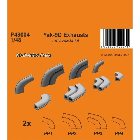 Yak-9D Exhausts, 1/48 - CMK 129-P48004 Yak-9D Exhausts, 1/48 - CMK 129-P48004