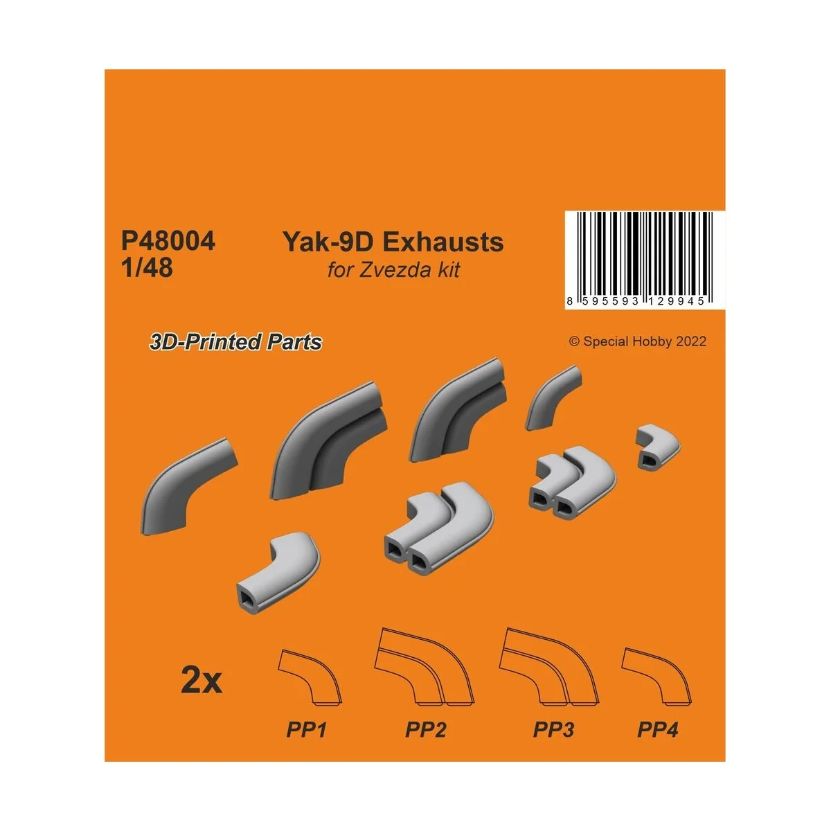 Yak-9D Exhausts, 1/48 - CMK 129-P48004 Yak-9D Exhausts, 1/48 - CMK 129-P48004