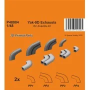 Yak-9D Exhausts, 1/48 - CMK 129-P48004 Yak-9D Exhausts, 1/48 - CMK 129-P48004