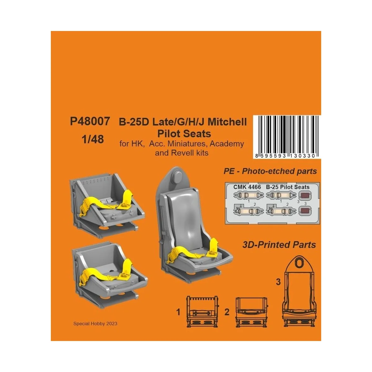 B-25D Late/G/H/J Mitchell Pilot Seats 1/48 / for HK, Acc. Miniature...