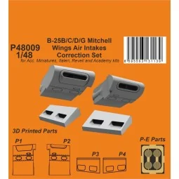 B-25 Mitchell Wings Air Intakes Correction Set, 1/48 - CMK 129-P48009