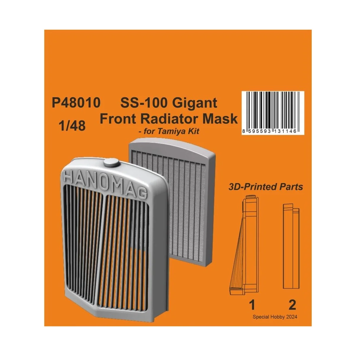 SS-100 Gigant Front Radiator Mask, 1/48 - CMK 129-P48010 SS-100 Gigant Front Radiator Mask, 1/48 - CMK 129-P48010