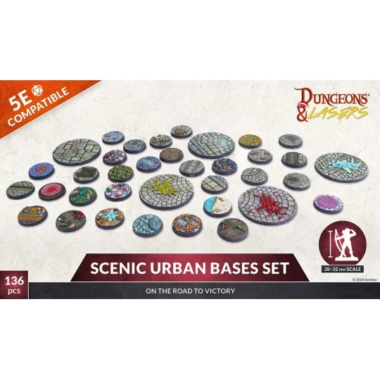 Dungeons & Lasers Miniatures: SCENIC URBAN BASES SET - Archon Studi...