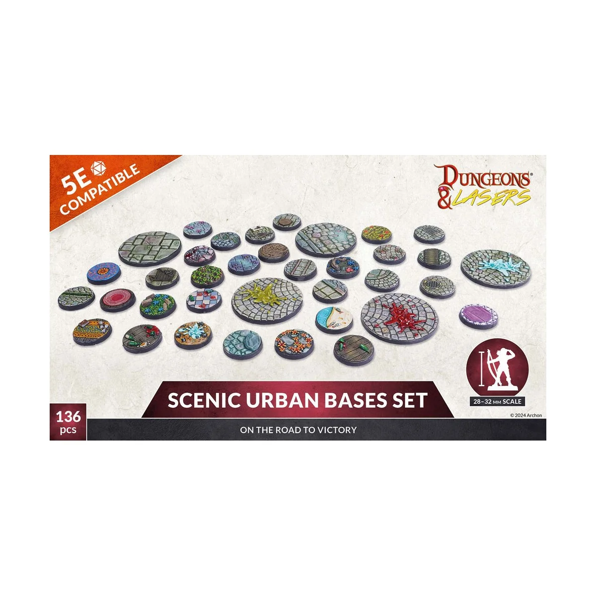 Dungeons & Lasers Miniatures: SCENIC URBAN BASES SET - Archon Studi...