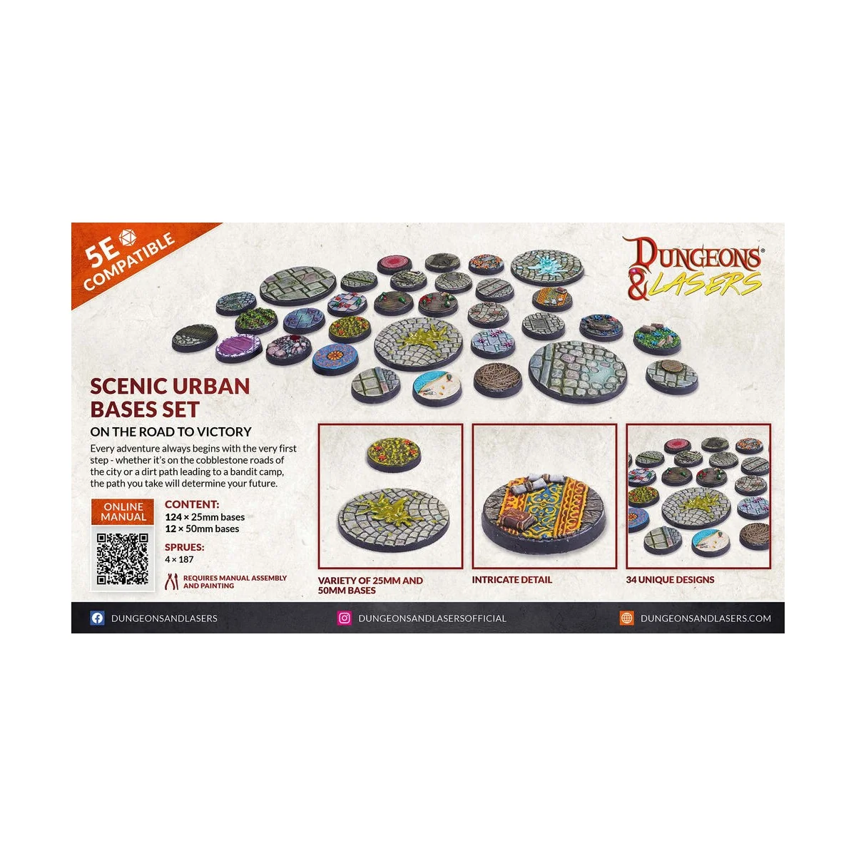 Dungeons & Lasers Miniatures: SCENIC URBAN BASES SET - Archon Studi...