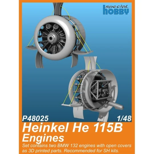 Heinkel He 115B Engines for Special Hobby kits, 1/48 - CMK 129-P48025 Heinkel He 115B Engines for Special Hobby kits, 1/48 - CMK 129-P48025
