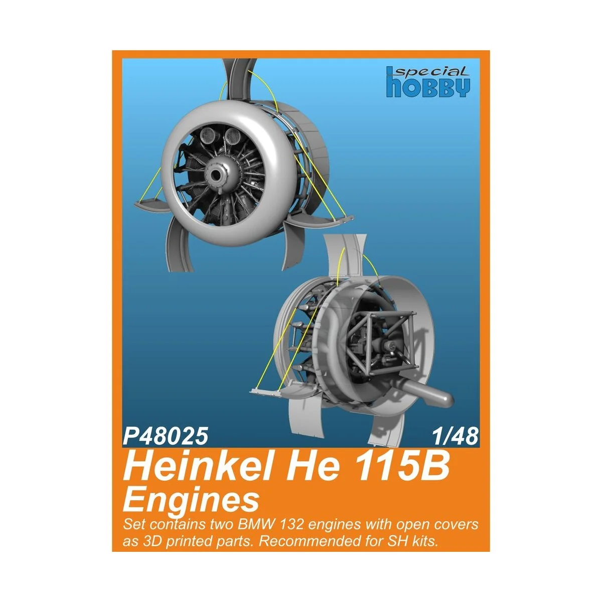 Heinkel He 115B Engines for Special Hobby kits, 1/48 - CMK 129-P48025 Heinkel He 115B Engines for Special Hobby kits, 1/48 - CMK 129-P48025