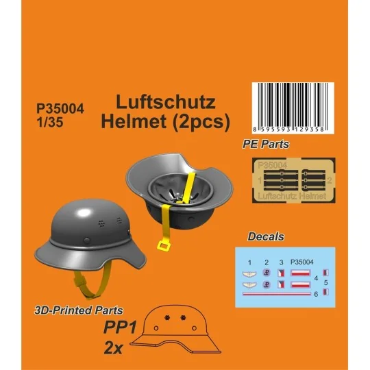 Luftschutz Helmet (2pcs), 1/35 - CMK 129-P35004