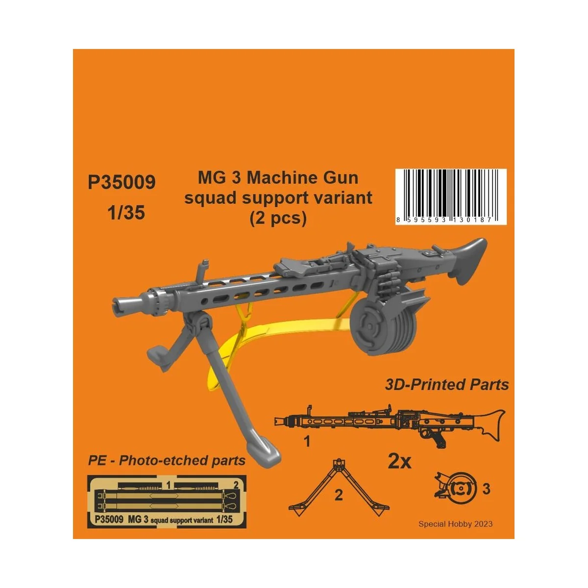 MG 3 Machine Gun - squad support variant (2 pcs), 1/35 - CMK 129-P3... MG 3 Machine Gun - squad support variant (2 pcs), 1/35 - CMK 129-P3...