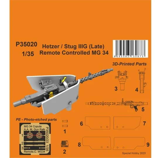 Hetzer / Stug IIIG (Late) Remote Controlled MG 34 1/35 - CMK 129-P3...
