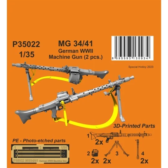 MG 34/41 German WWII Machine Gun (2 pcs.) 1/35 - CMK 129-P35022