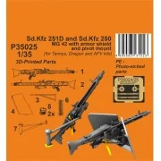 Sd.Kfz 251D/250A MG 42 with armor shiels and pivot mount 1/35 for T...