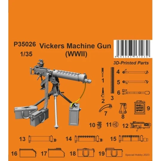 Vickers Machine Gun (WWII variant), 1/35 - CMK 129-P35026