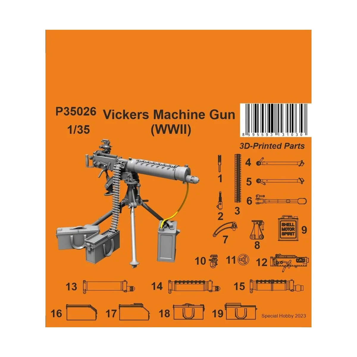 Vickers Machine Gun (WWII variant) 1/35 - CMK 129-P35026