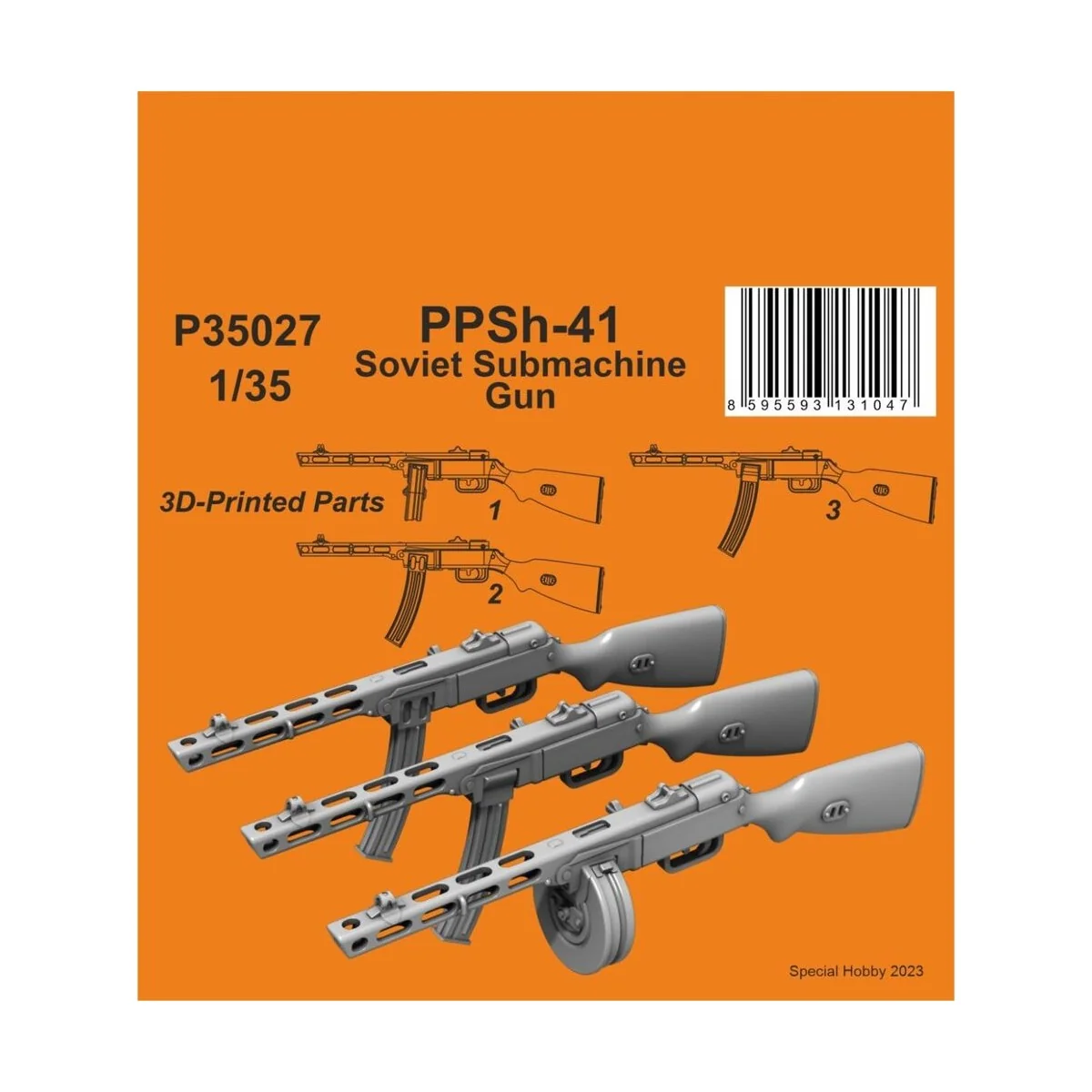 PPSh-41 Soviet Submachine Gun, 1/35 - CMK 129-P35027 PPSh-41 Soviet Submachine Gun, 1/35 - CMK 129-P35027