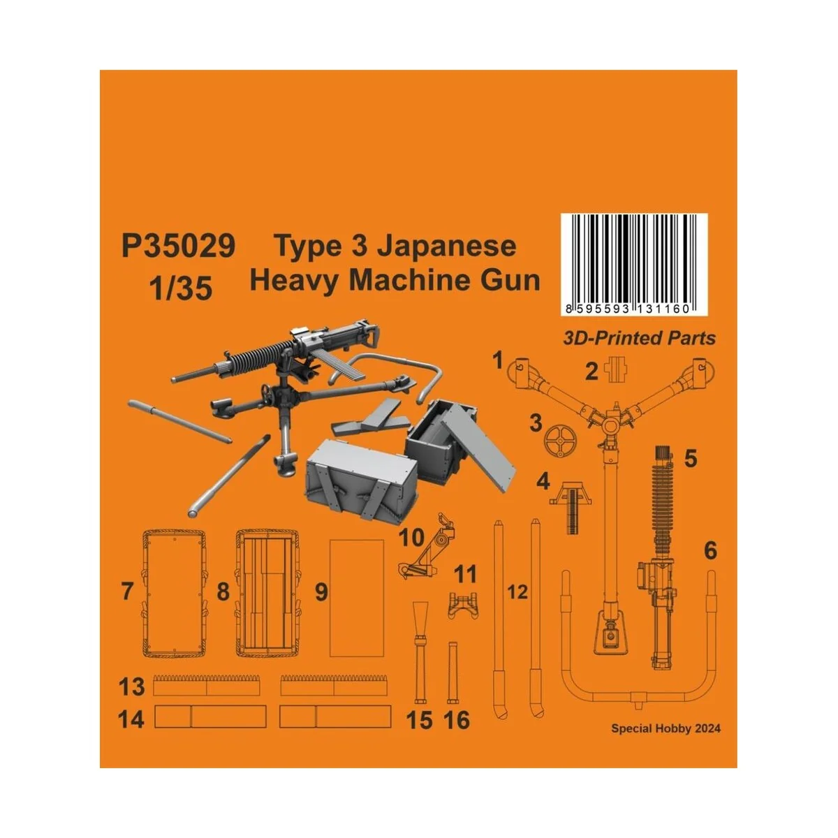 Type 3 Japanese Heavy Machine Gun, 1/35 - CMK 129-P35029