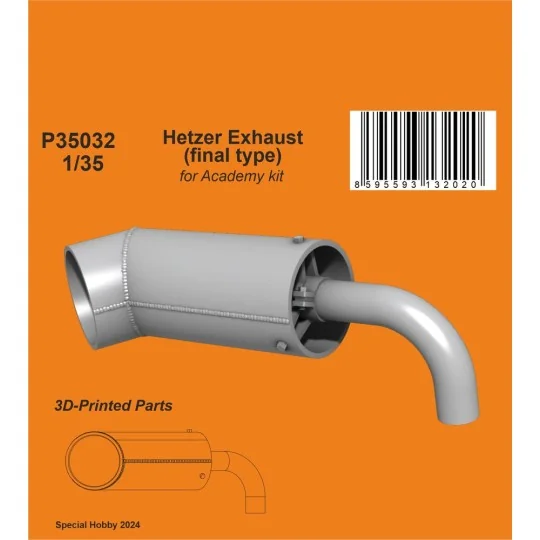 Hetzer Exhaust (final type) / for Academy kit, 1/35 - CMK 129-P35032 Hetzer Exhaust (final type) / for Academy kit, 1/35 - CMK 129-P35032