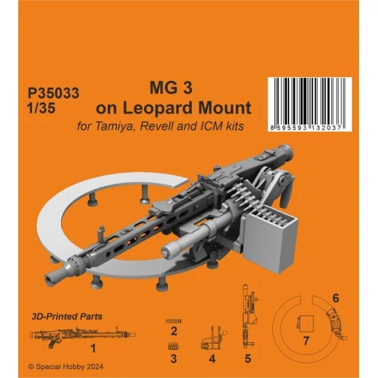 MG 3 on Leopard Mount / form Tamiya, Revell and ICM kits, 1/35 - CM...