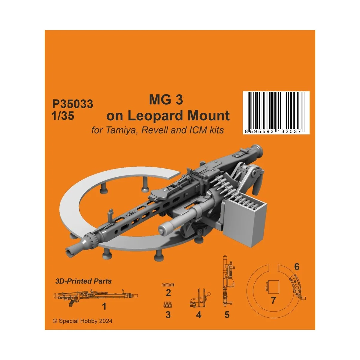 MG 3 on Leopard Mount / form Tamiya, Revell and ICM kits, 1/35 - CM...