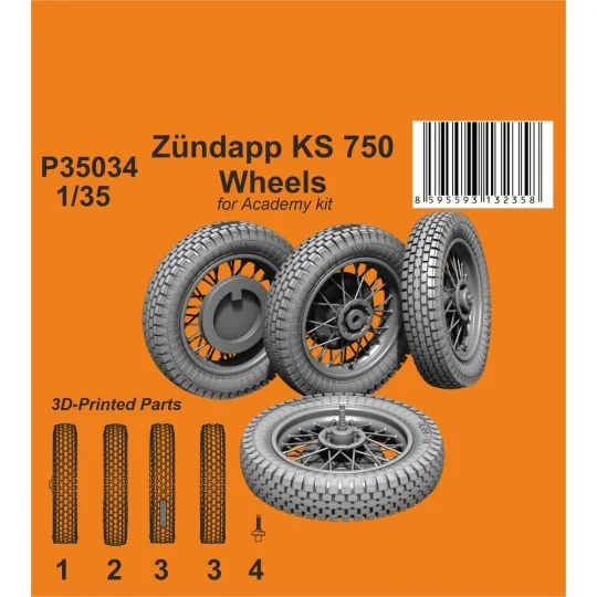 Zündapp KS 750 Wheels / for Academy kit - CMK 129-P35034