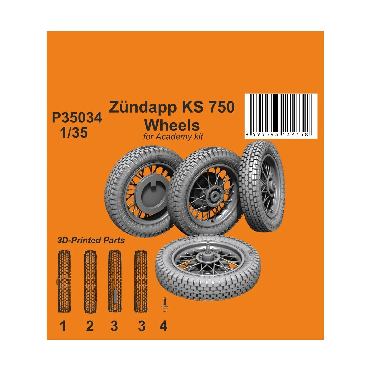 Zündapp KS 750 Wheels / for Academy kit - CMK 129-P35034