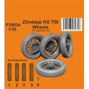 Zündapp KS 750 Wheels / for Academy kit, 1/35 - CMK 129-P35034