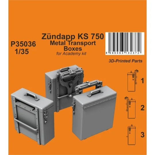 Zündapp KS 750 Metal Transport Boxes / for Academy kit - CMK 129-P3...