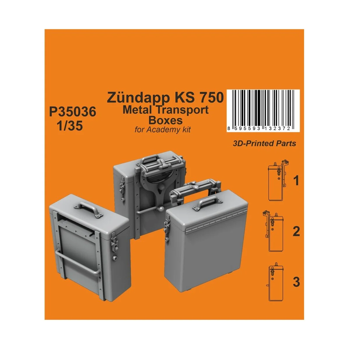 Zündapp KS 750 Metal Transport Boxes / for Academy kit, 1/35 - CMK ...