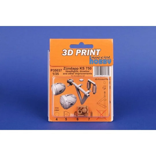 Zündapp KS 750 Headlights, drawbar and other improvements 1/35 / fo...