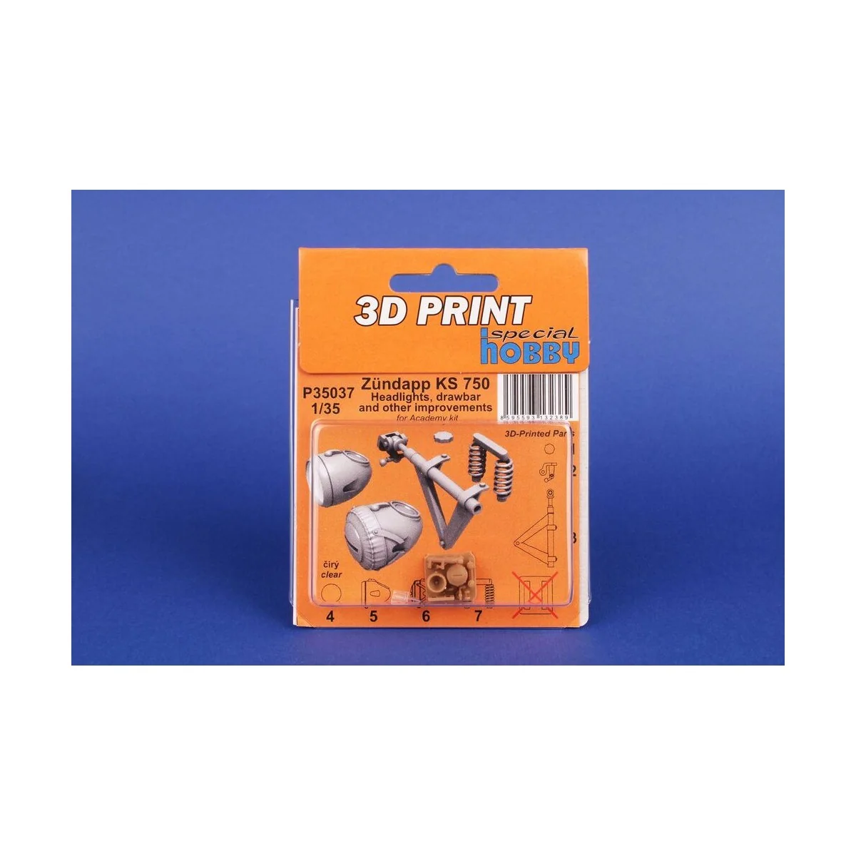 Zündapp KS 750 Headlights, drawbar and other improvements 1/35 / fo...