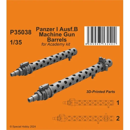 Panzer I ausf.B Machine Gun Barrels / for Academy kit, 1/35 - CMK 1...