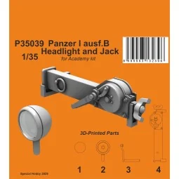 Panzer I ausf.B Headlight and Jack 1/35 / for Academy kit, 1/35 - C...