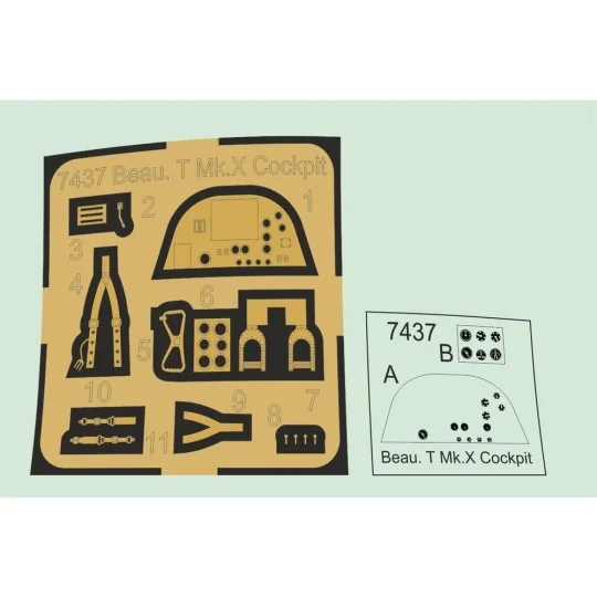 Beaufighter TF Mk.X Cockpit, 1/72 - CMK 129-7437